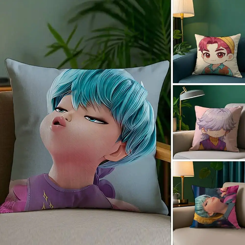 

S-Saja Boys Pillow Case Anti-dustmite Invisible Zipper Sofa Bed