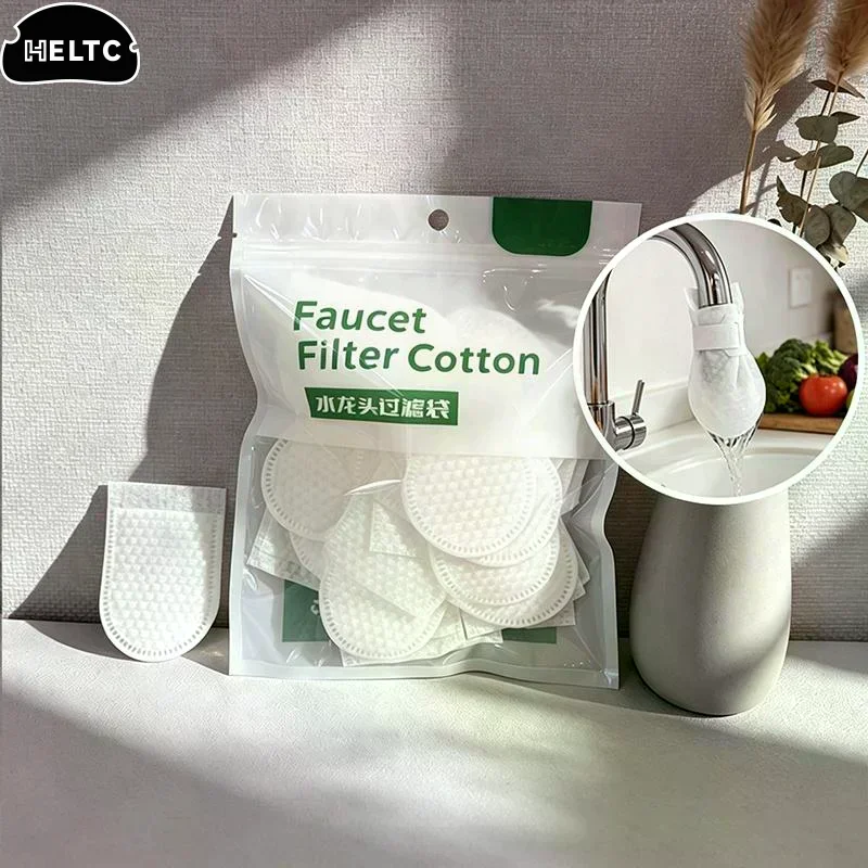 20/50pc S/M/L Disposable Faucet Filter Cotton Bag Kit Universal Water Tap Filtration Sock For Kitchen Bathroom Faucet Accessorie