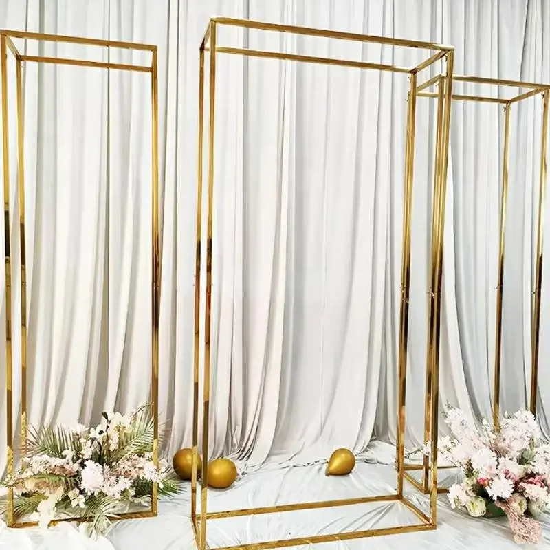 

Luxury Outdoor Lawn Flower Frame Wedding Arch Metal Column Plinth Balloon Props Floral Stand For Backdrop Birthday Stage 3pcs