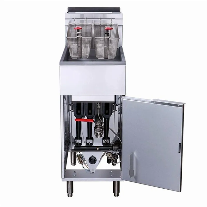 

#For Commercial Kitchen Gas Deep Fryer With Propane 1 Tank 2 Basket Gas Fryer Oil Less Chicken And French Fries Double Deep Frye