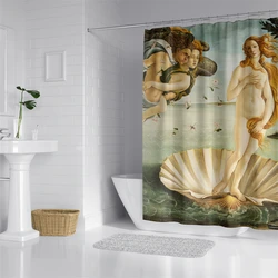 Aertemisi The Birth of Venus Shower Curtain Set with Grommets and Hooks for Bathroom Decor