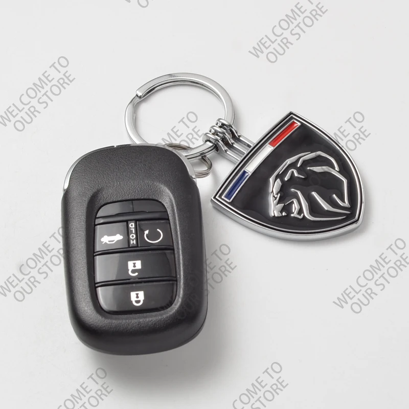 1PCS Metal Lion Key Chain For RCZ GT 208 308 3008 508 206 2008 5008 306 Rifter Expert Partner Car Logo Key Ring Auto Accessories