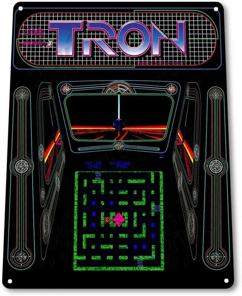 Tin Sign For Tron Classic Midway Arcade Marquee Game Room Wall Decor - 8