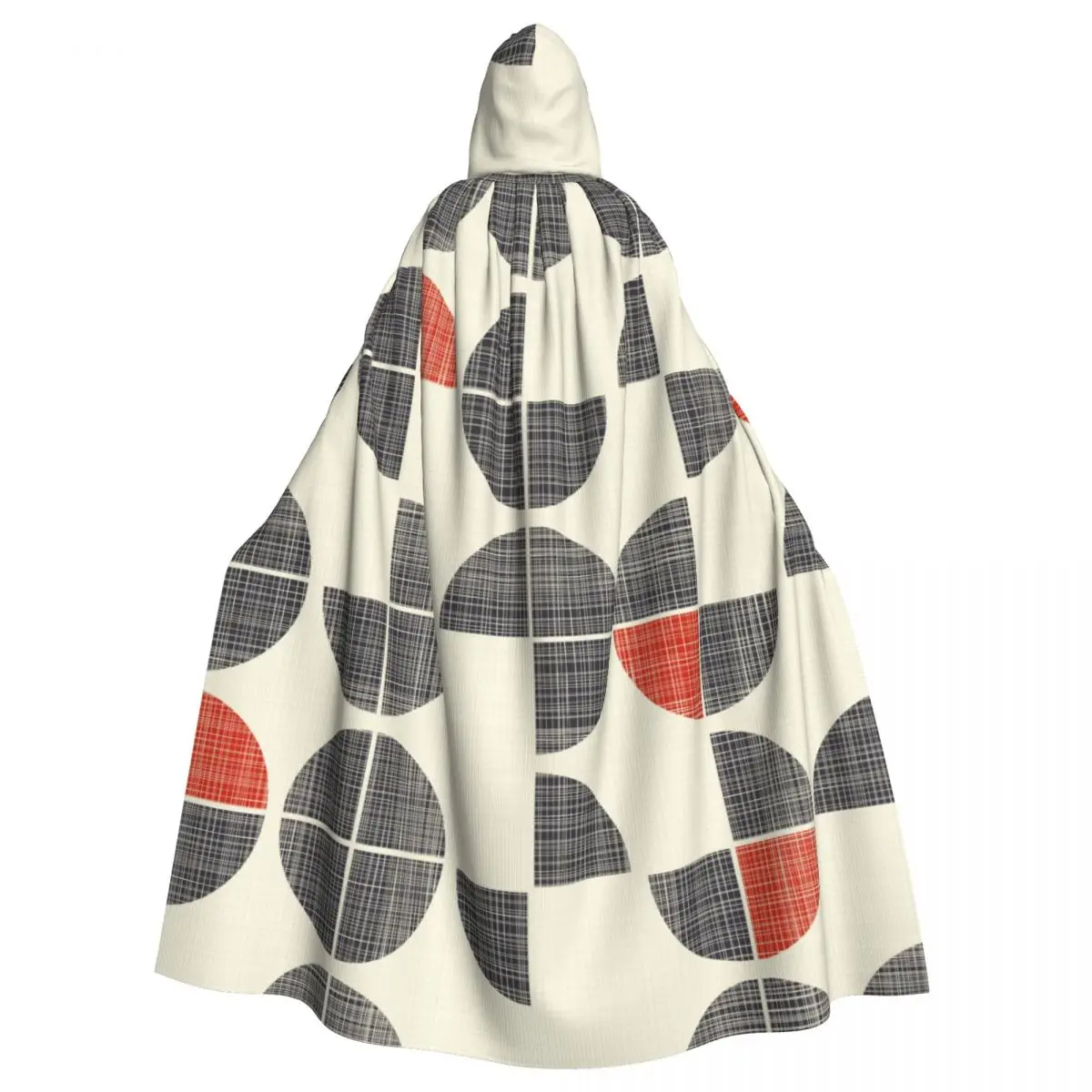 Abstract Seamless Geometric Pattern Texture Background Retro Hooded Cloak Polyester Unisex Witch Cape Costume Accessory