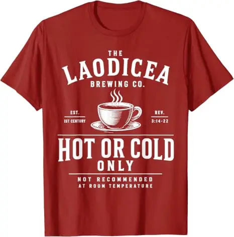 The Laodicea Brewing Co. Heiß- oder Kaltgetränk-T-Shirt mit Bibelvers-Spielerei, Y2K Lukewarm Christlicher Glaube Spruch T-Shirt, Neuheit Geschenk Mode – Detail 7