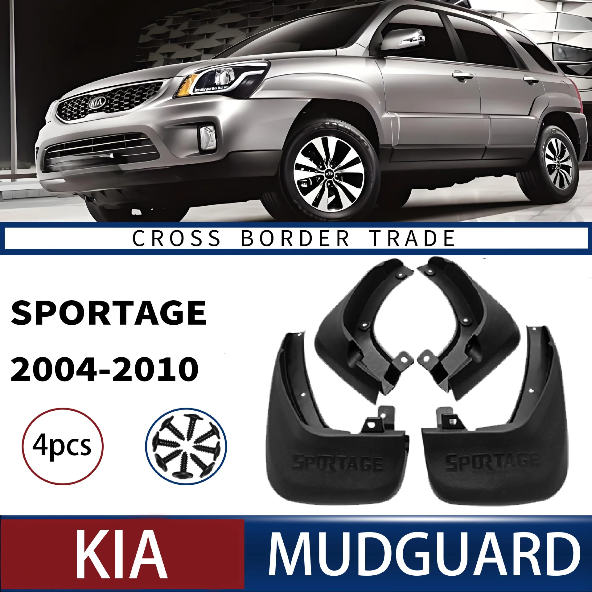 

For Kia Sportage 2004-2010 mudguard Mudflaps Front Rear Flares Splash Guards Cover Car Accessoie