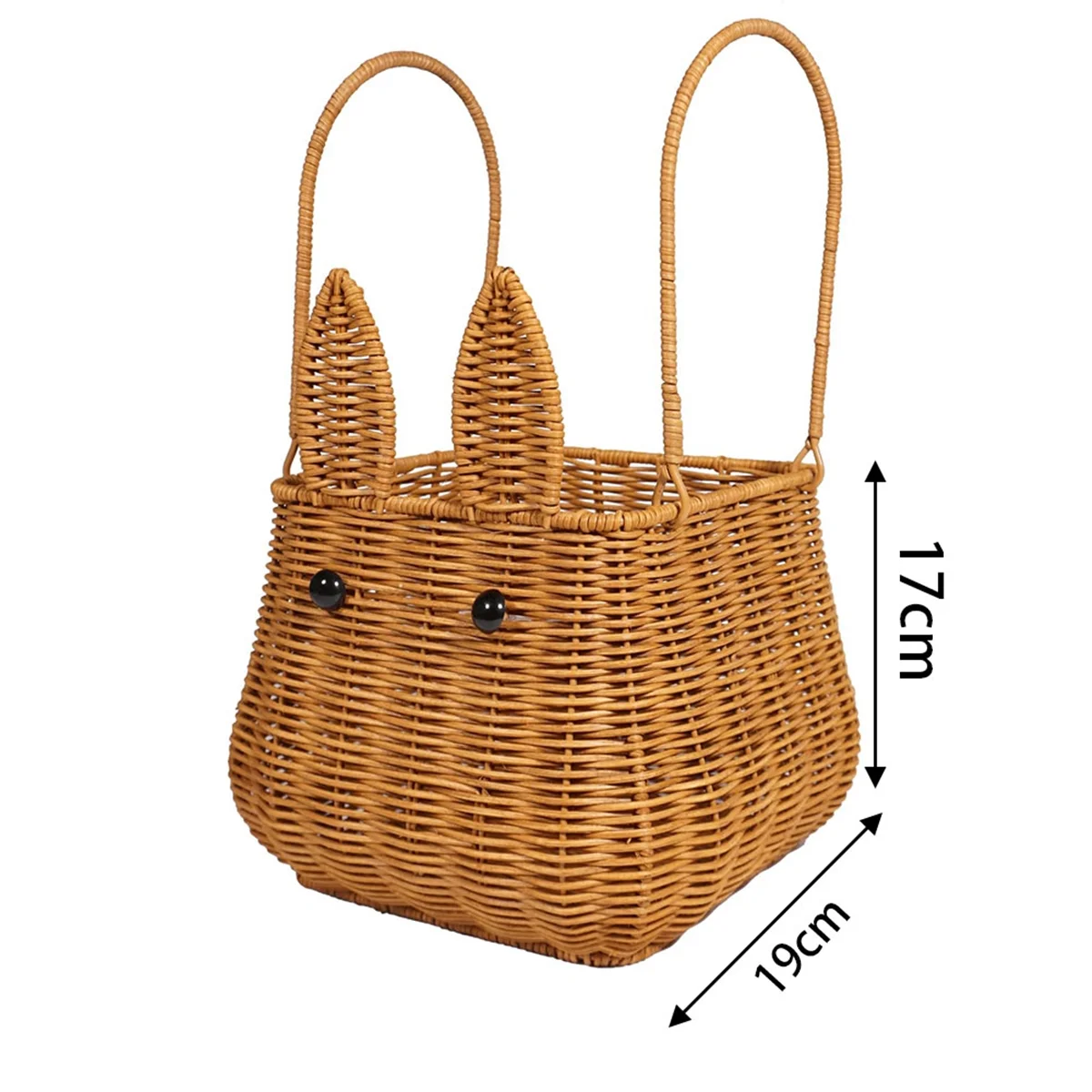 Rattan Basket with Handle, Egg Basket Woven Flower Girl Bread Fruit Vegetable Basket Wicker Toy Picnic Basket