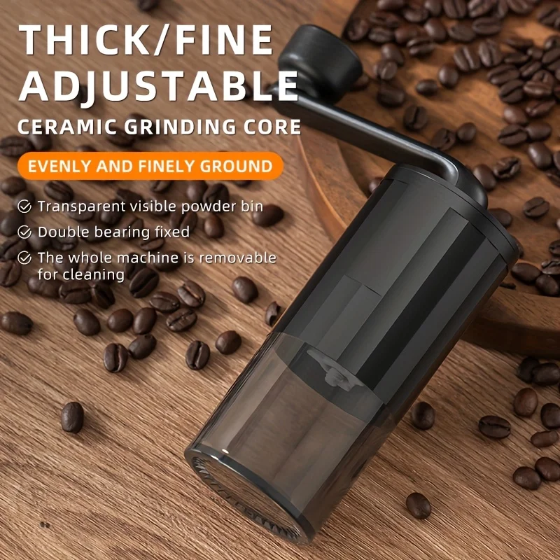 Hand-Crank Coffee Machine Silent Ceramic Core Household Coffee Grinder Retro Adjustable Thickness Fast Grinding Handle Grinder