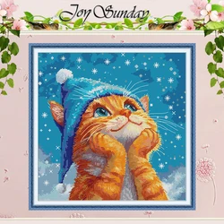 Cat's Dream Animals Patterns Counted Cross Stitch Set DIY 11CT 14CT 16CT Stamped DMC Cross-stitch Kit Embroidery Needlework
