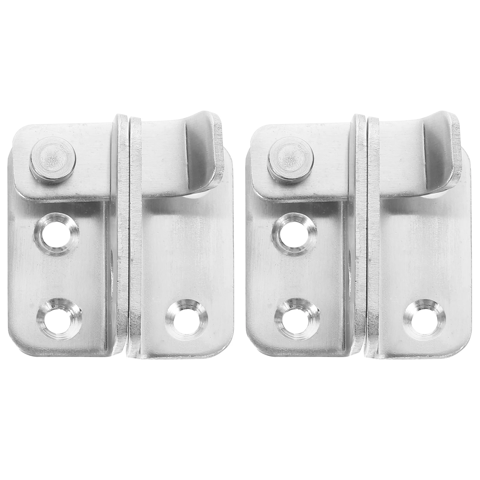 

2pcs Door Stainless Steel Cabinet Sliding Household Door Lock Buckle Silver Left Locks Anti Theft Hardware