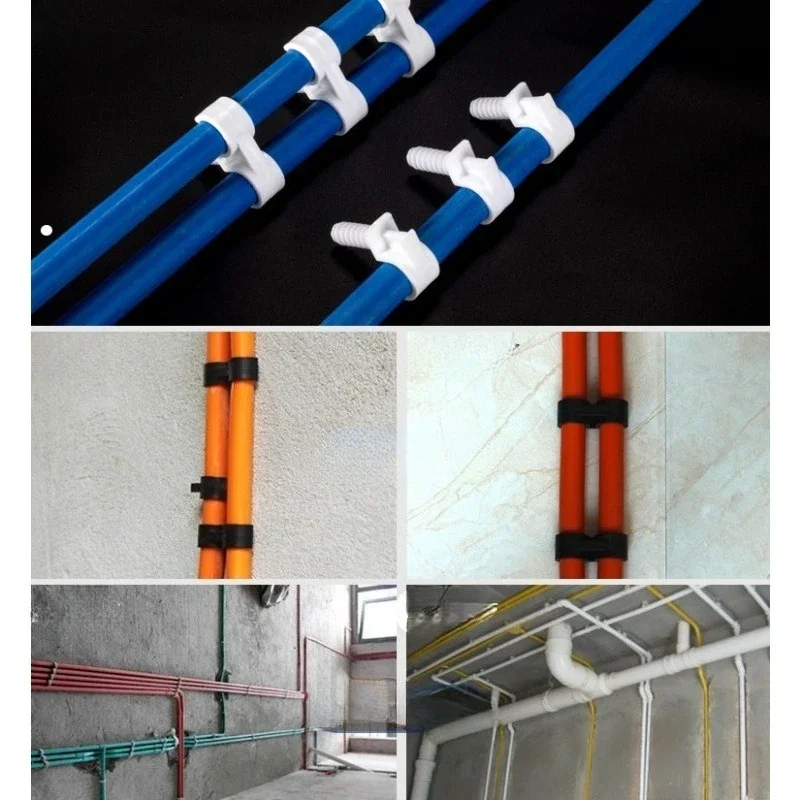 20 piezas 16/20mm tubo simple y doble cuerno de oveja hebilla en forma de U tornillo decoración de pared fijación piscina planta crecimiento familia