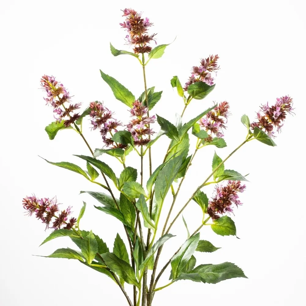 Planta Artificial de Pogostemon de 3 Cabezas, Flor de Tallo Alto, Simulación de Pogostemon, Tallo Alto de Plástico, Decoración de Jardín