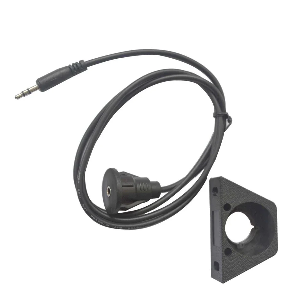 Cable de extensión auxiliar macho a hembra, Conector de 1M, 3,5mm, impermeable, empotrado, con soporte, compatible con remolque de arranque de coche