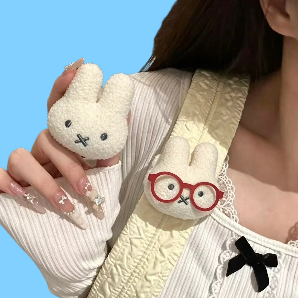 Miffy School Bag Shoulder Strap Decoration Plush Cute Doll Student Party Versatile Canvas Accessories Transformation Artifact - view 5