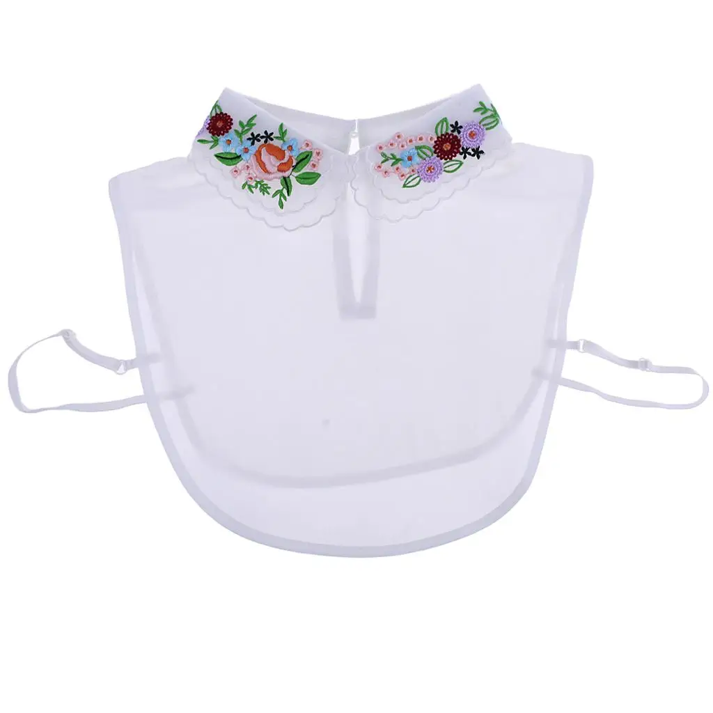 Easy Wear Chiffon Fake Collar Blouse Detachable Lapel Half Shirt for Work School and Special Events