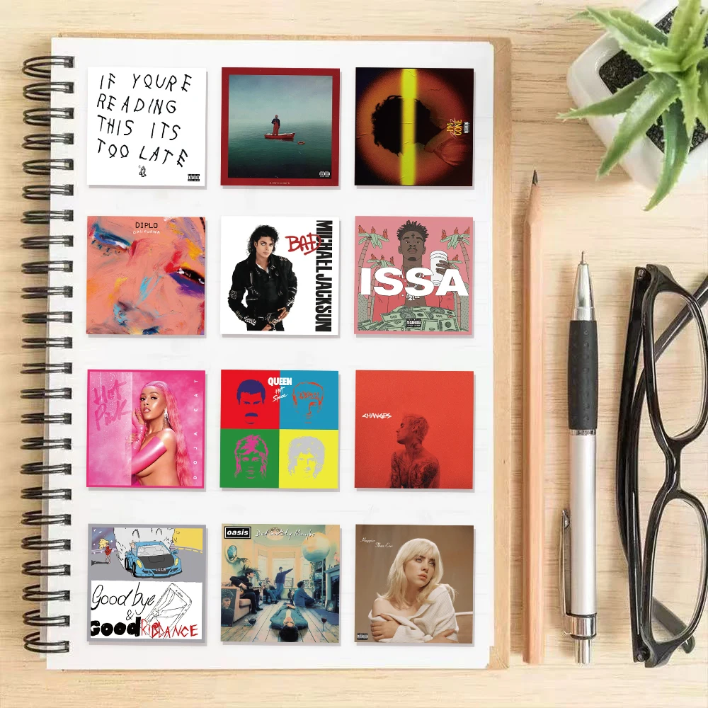 55PCS Singer Album Cover Graffiti Stickers DIY Luggage Laptop Tablet Speaker Decoration Wall Stickers Gift Stickers