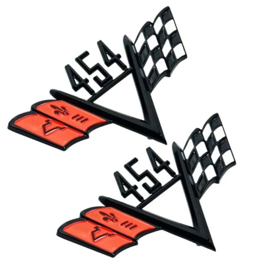 

2 шт. универсальные 3D-эмблемы-наклейки в стиле Cross Flag для крыльев Chevrolet 454 (1960-1970), замена для Impala, Chevelle, Corvette