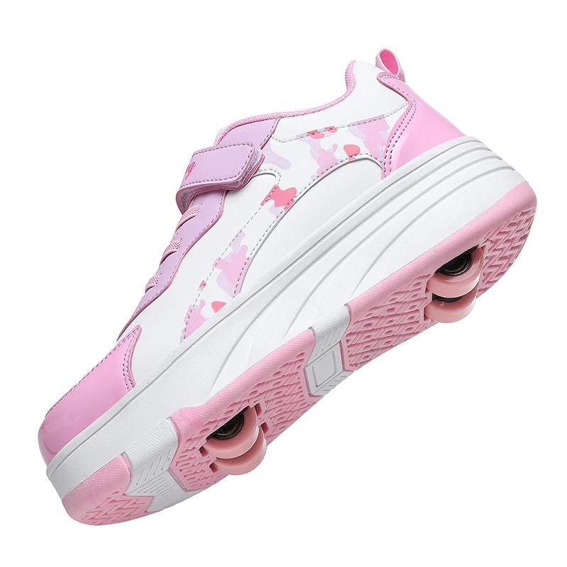 

Розовые туфли для роликовых коньков для девочек, кроссовки на колесиках, детские роликовые коньки, модная уличная спортивная обувь, подарки для девочек
