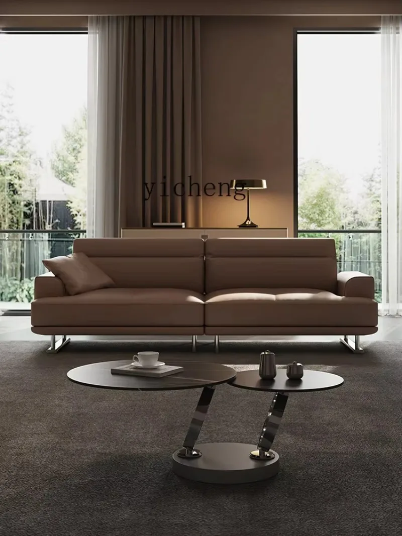 First-layer Cowhide Leather Sofa Three-person Leather Full Leather Sofa Minimalist SofaD18