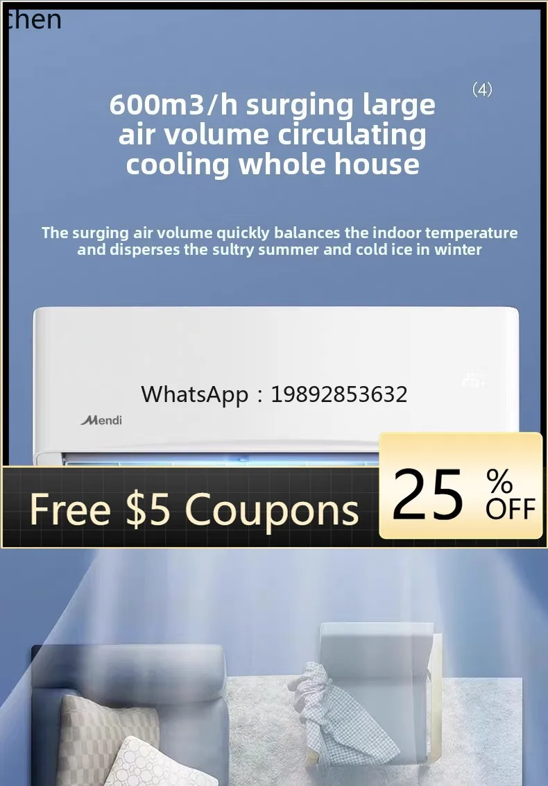 

conditioner household bedroom on-hook frequency conversion large energy efficiency energy saving heating and cooling silent