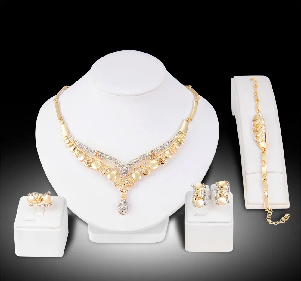 

Women's Fashion Jewelry Set - Necklace Earrings Bracelet Ring - Stylish Accessory Collection for Women