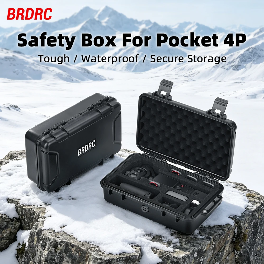 BRDRC Wasserdichter Hartschalenkoffer für DJI Osmo Pocket 4P Tragbare Aufbewahrungstasche Zubehör-Kombi-Koffer mit Handschlaufe – Detail 1