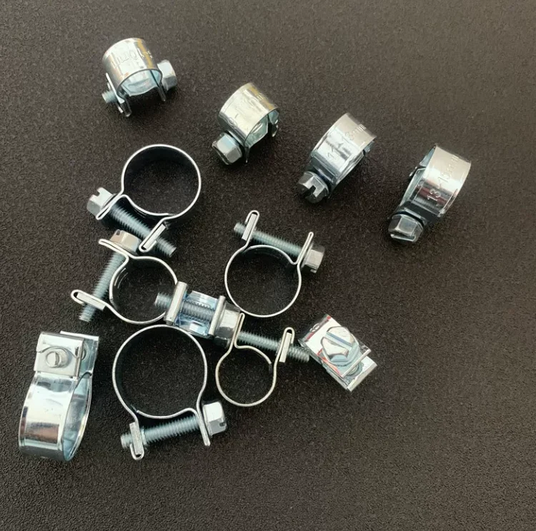 10PCS Galvanized steel heavy-duty hose clamp for automotive oil lines and fuel lines