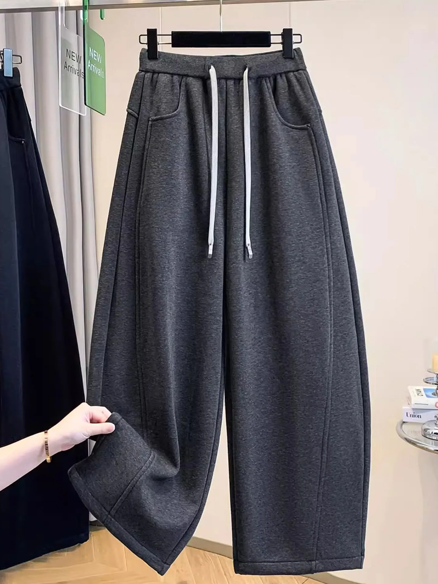 

Laid-ba Sle Glutinous Rice Banana Pants Large Size Autumn Winter Women's High Waist Pear Body ape Hip Covering Knife Pants