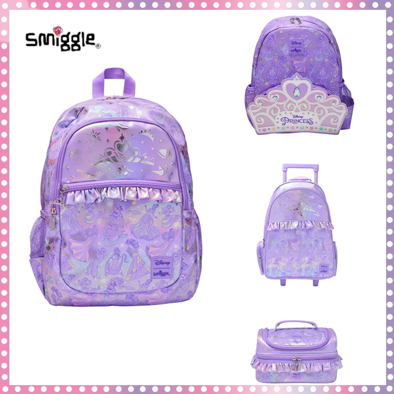 

Новинка, австралийский вместительный рюкзак Smiggle, Детская сумка для еды Disney Princess, рюкзак Se