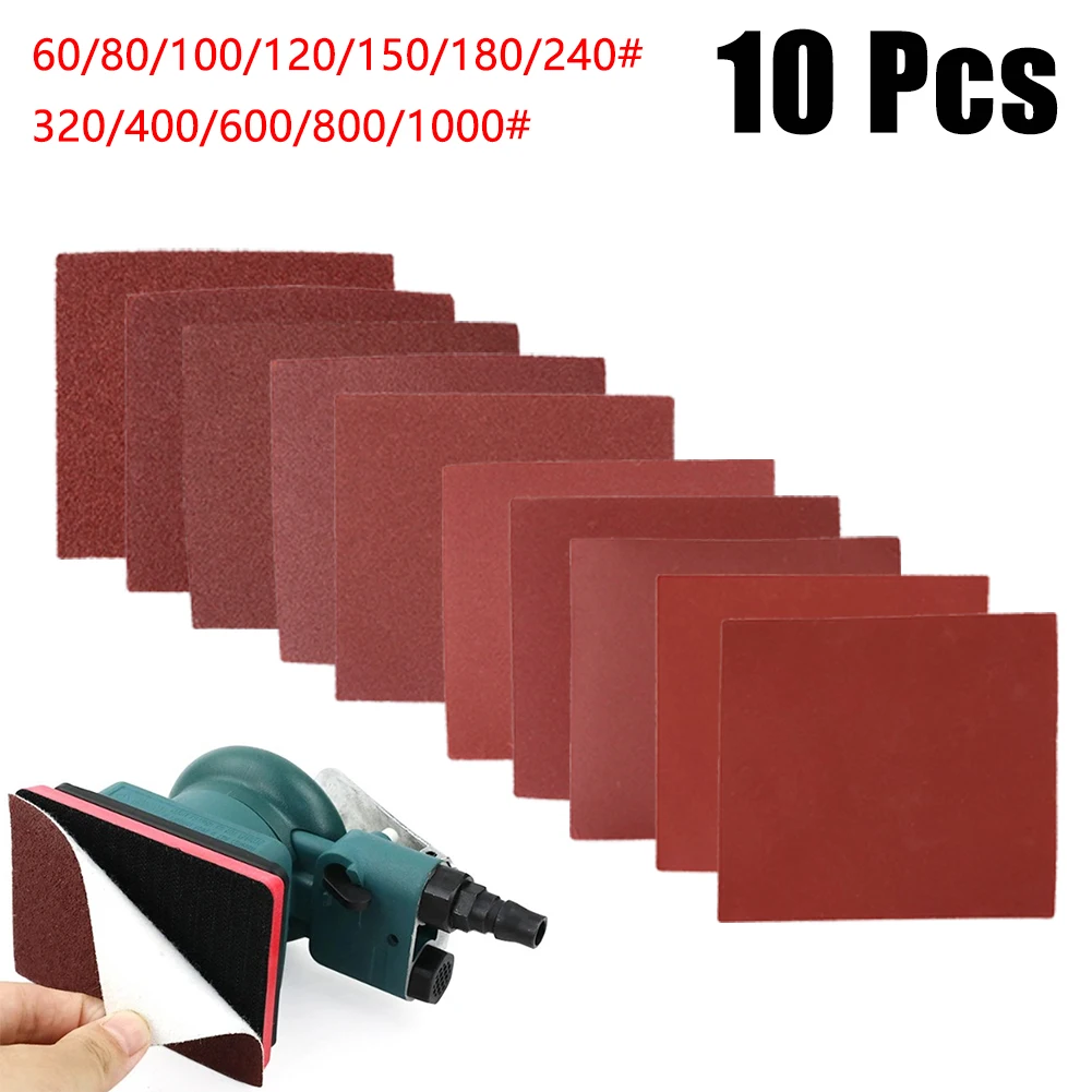 10Pcs 110x100mm Sandpaper Flocking Sanding Pad 60-1000 Grit Sand Paper Abrasive Polishing Tools