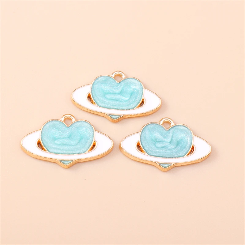 20pcs 21x13mm Cute Enamel Love Heart Charms Pendants for Jewelry Making Necklaces Earrings Bracelets Accessories DIY Crafts Gift