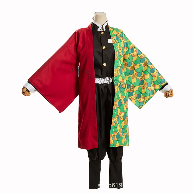 Women Girls Kimono Cosplay Anime Demon Slayer Kimetsu no Yaiba Tanjirou Kamado Zenitsu Giyu Nezuko Cosplay Halloween Costume