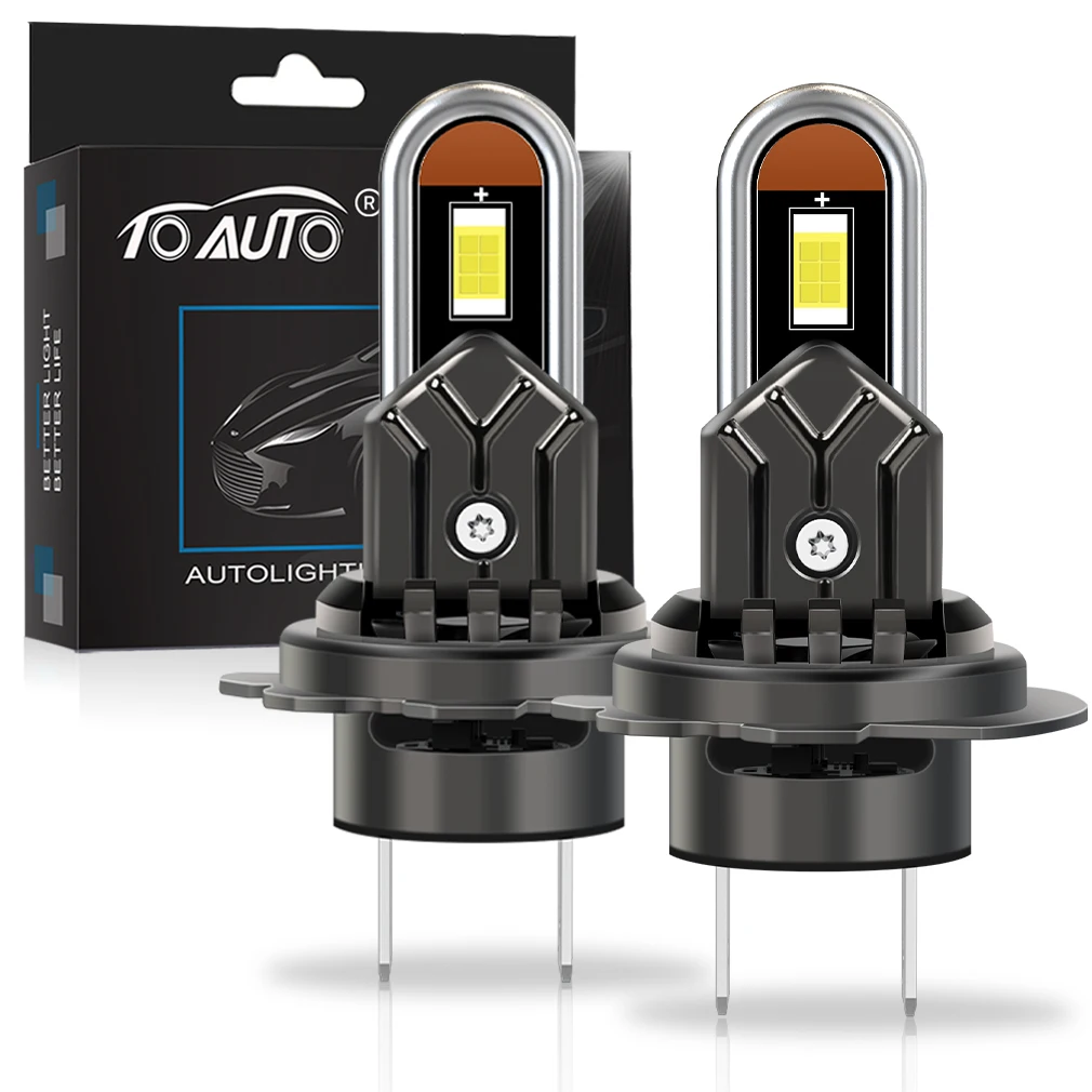 

H7 Светодиодная лампа для фар Мини-медная трубка CSP для автомобильных фар Автодиодные лампы Canbus H7 Turbo Fan Led 6500K 12V