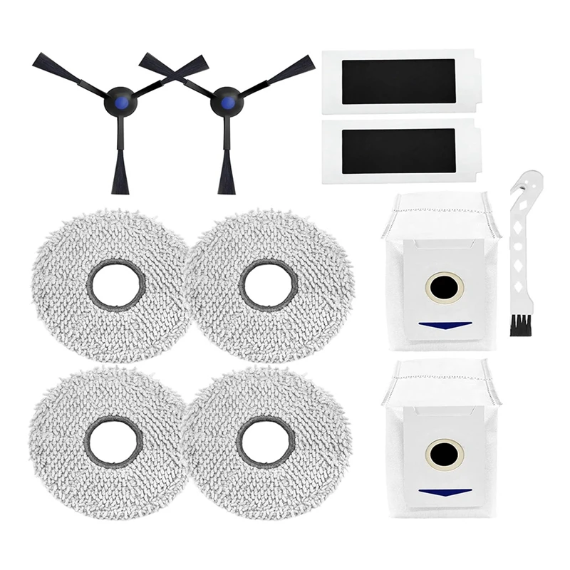 Juego de accesorios de repuesto para aspiradora Ecovacs Deebot T30 Pro Omni/T30 Omni, toallitas, cepillos laterales, filtros de bolsas de polvo