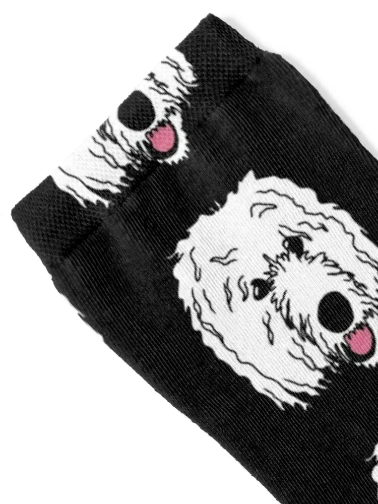 White LabraDoodle Perro Goldendoodle Dog Socks gifts Lots Stockings Men's Socks Luxury Women's