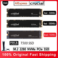 Crucial T500 SSD 1tb PCIe 4.0 NVMe M.2 2280 P3 Plus 500GB 1TB 2TB 4TB Solid State Drive For PS5 Dell Lenovo Asus Laptop Desktop