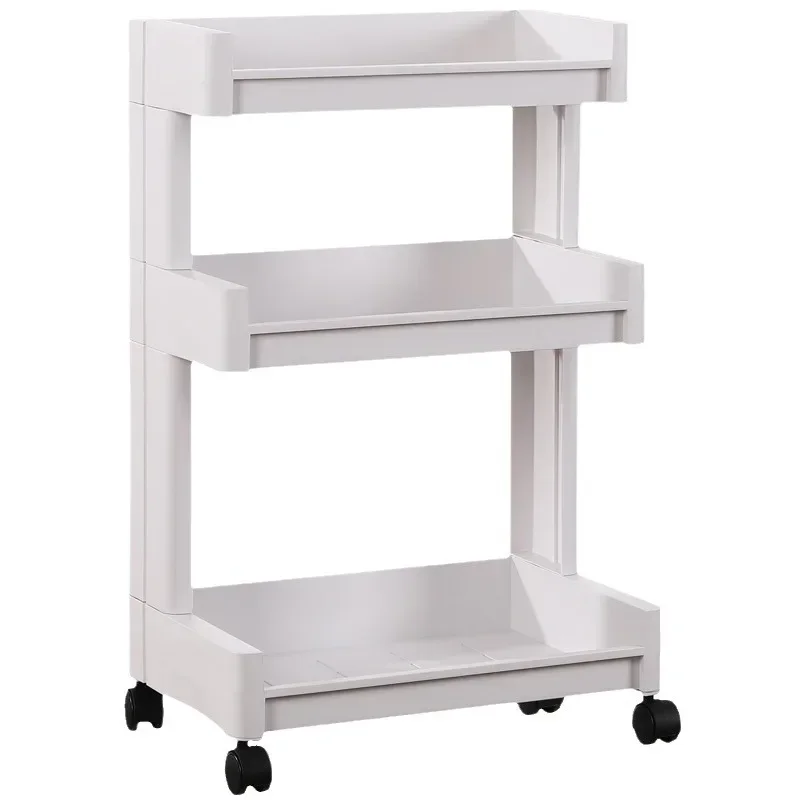 Mobile bathroom shelves, multi-layer plastic household items