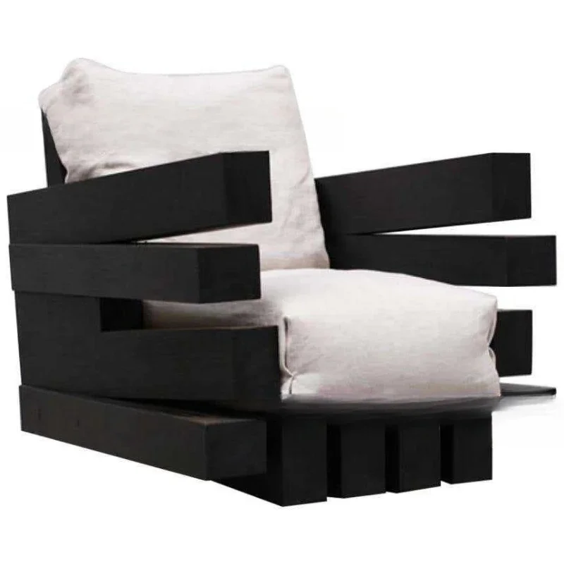 

black and white with wabi-sabi wind, solid wood fabric sofa, Nordic simplicity, large and small apartment, straight row