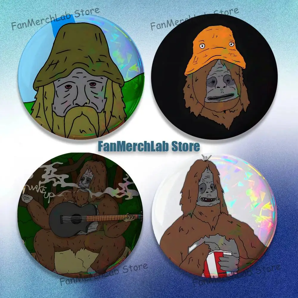 

S-Sassy The Sasquatch Cartoon Anime Music Button Pin Brooch Jewelry Decoration Gift 22mm 32mm 44mm 58mm 75mm