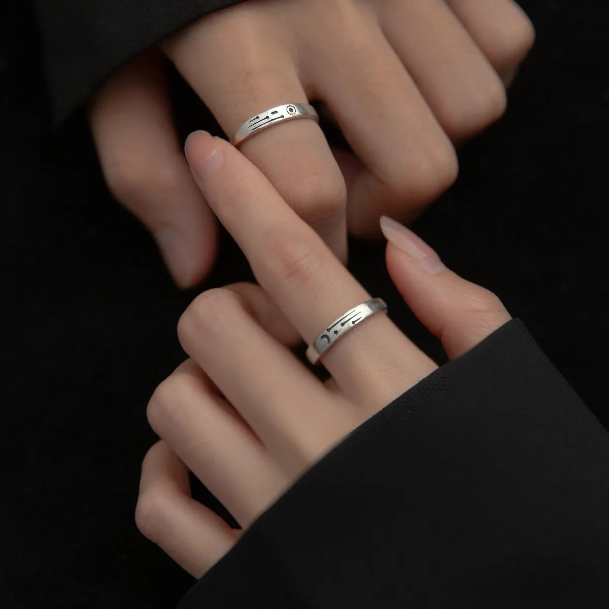 

Korean INS Zircon Ring Women S925 Pure Silver Sweet and Personalized Couple Jewelry Accessories