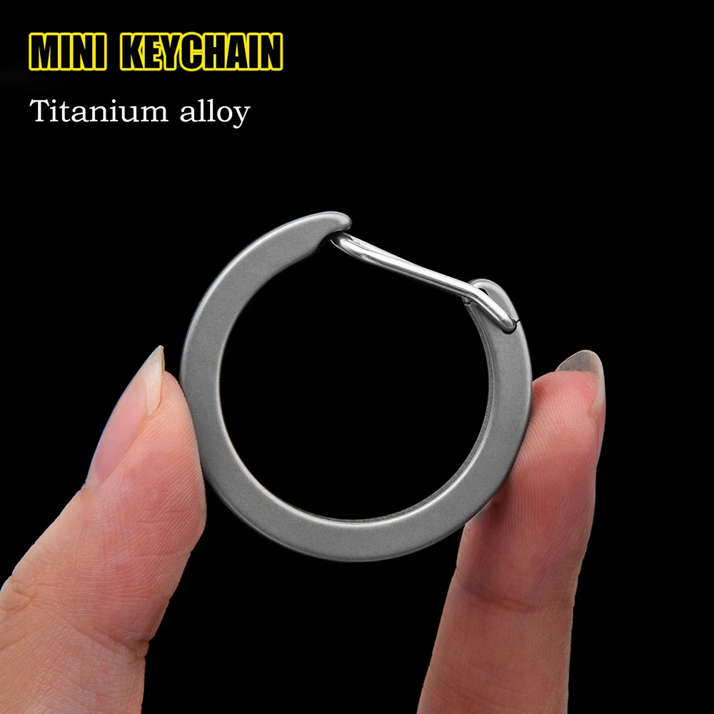 MINI Titanium Alloy Keychain Key Ring Quick Release Simple Mini Clasp Round Size Quick Hanging Buckle Keyring EDC Outdoor Tool