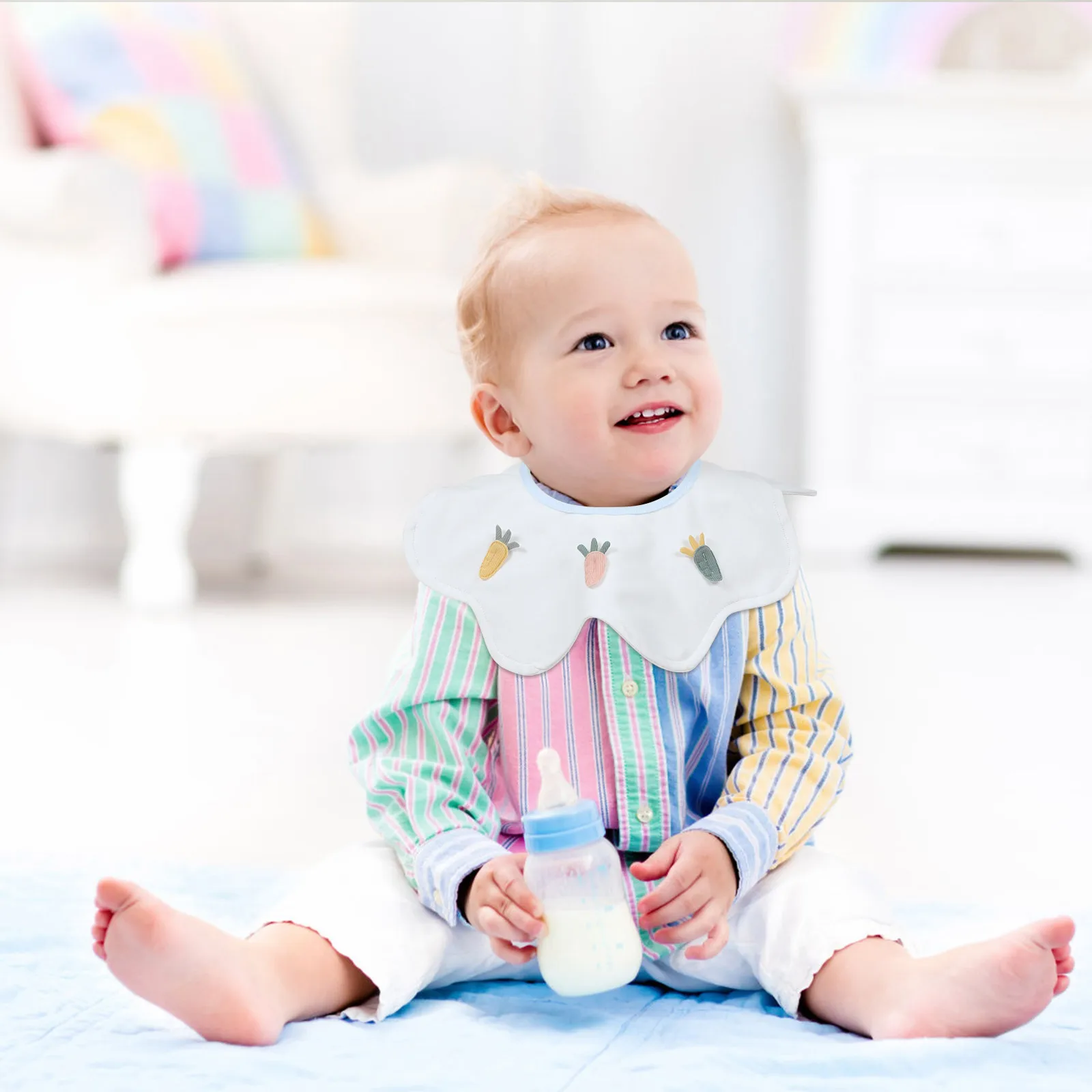 

2pcs Waterproof Bibs Cotton Newborn Saliva Towel For Feeding Drooling Protection Lightweight Bib For Baby Eating Skin-Friendly