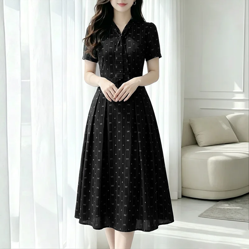 ZANZEA Women Sundress Korean Elegant Dresses Pleated Patchwork Collect Waist V-Neck Vestidos 2026 Casual Loose Robe Femme