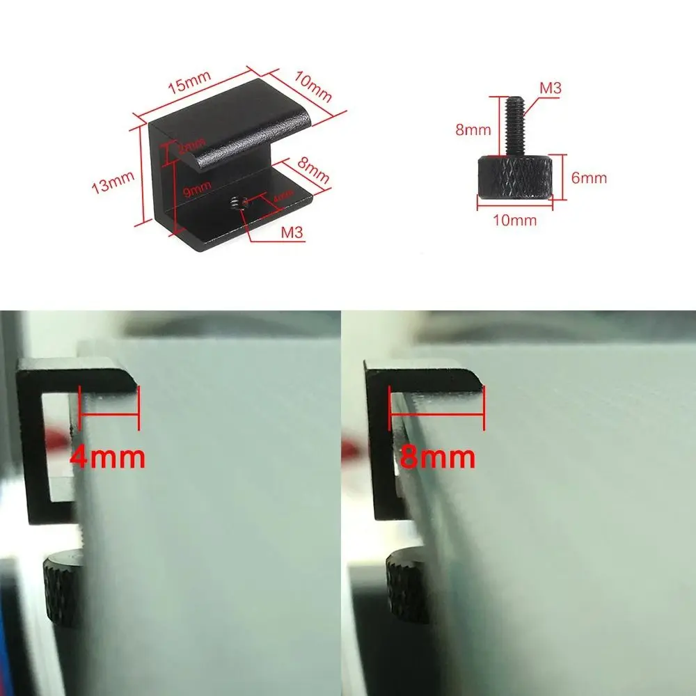 

New Adjustable 3D Printer Bed Clips Aluminum Alloy 4 Colors Glass Plate Clamp Clip 3D Printer Parts Ender 3