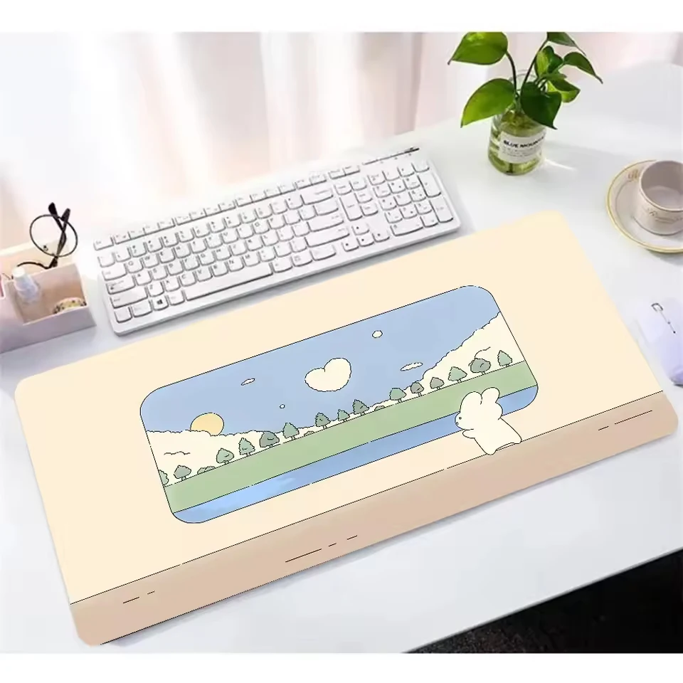 

Kawaii кролик коврик для мыши компьютерная клавиатура большой коврик для мыши из искусственной кожи настольный коврик офисные аксессуары подушка для шкафа ПК игровой HD коврик
