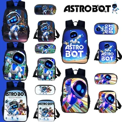 3pcs Game Astro Bot Cartoon Student Backpack Large Capacity Portable Crossbody Bag Pencil Storage Bag Stationery School Supplies