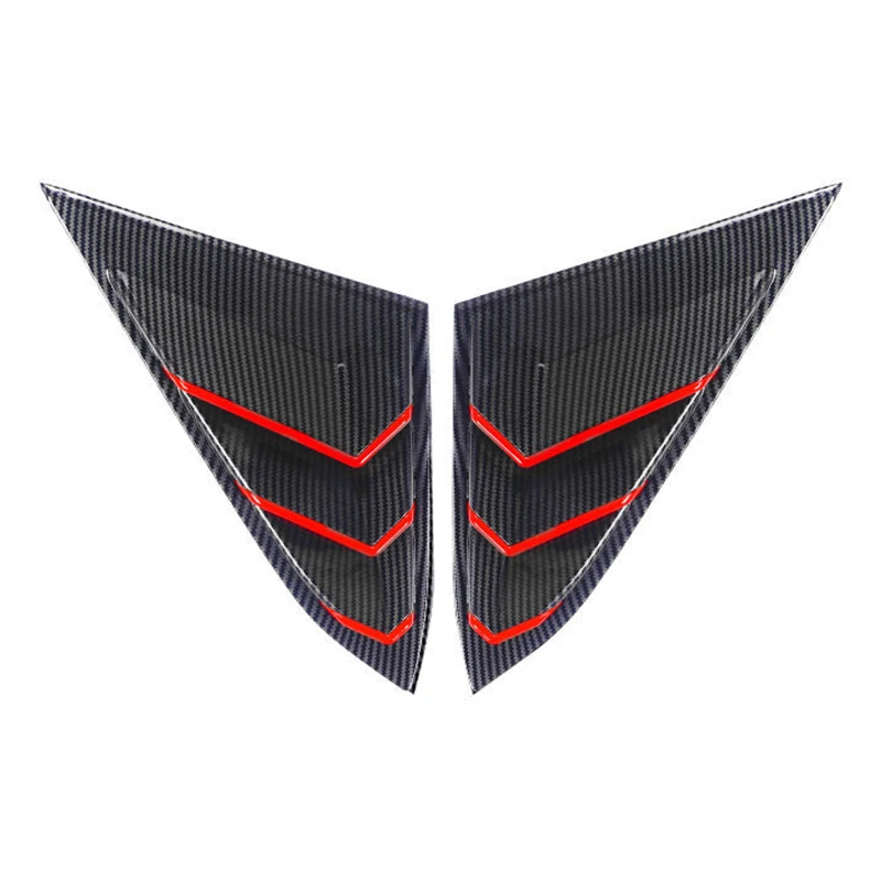 Car Exterior Carbon Fibre Rear Window Triangle Pillar Trims Conlum Molding Cover for Honda Civic 10th 2016-2020 Body Accessories