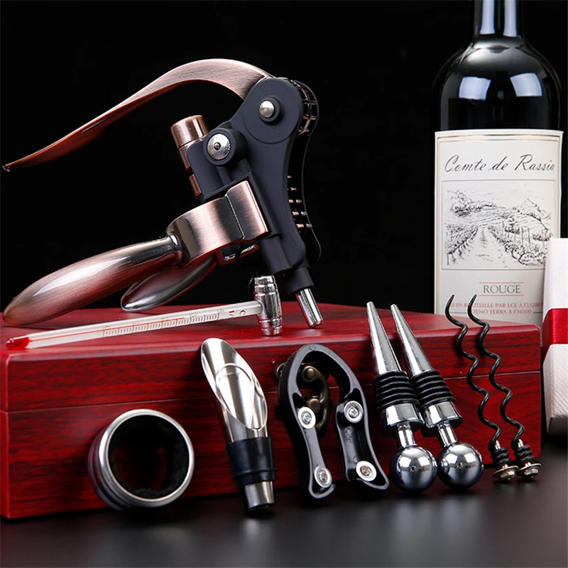 Wine Opener Tool Set Zinc Alloy Rabbit Shape Cork Bottle Opener Kit Professional Corkscrew Pourer Set Gift Box Set