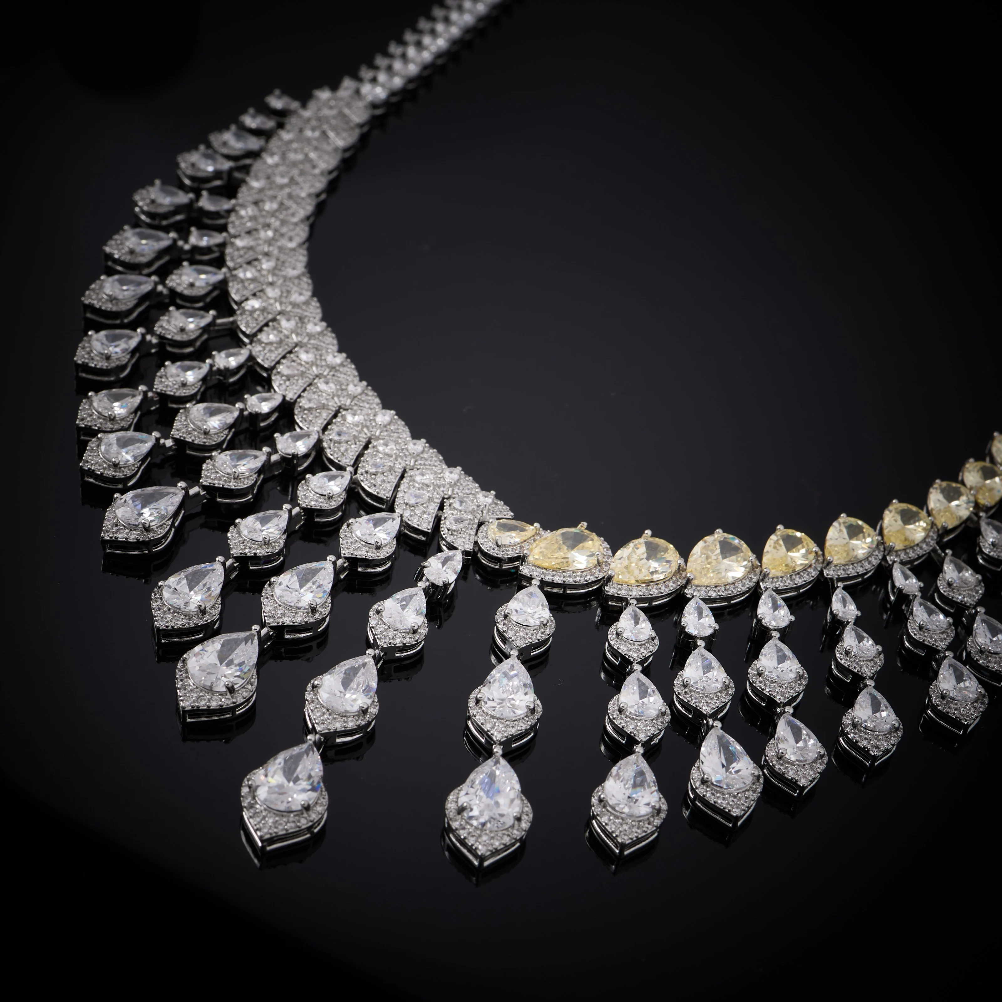 

IN JEWELIFE Luxury Color Fancy Yellow Cubic Zirconia Quality Pink Jewelry Set Women Elegant Sets Necklaces Woman Trend