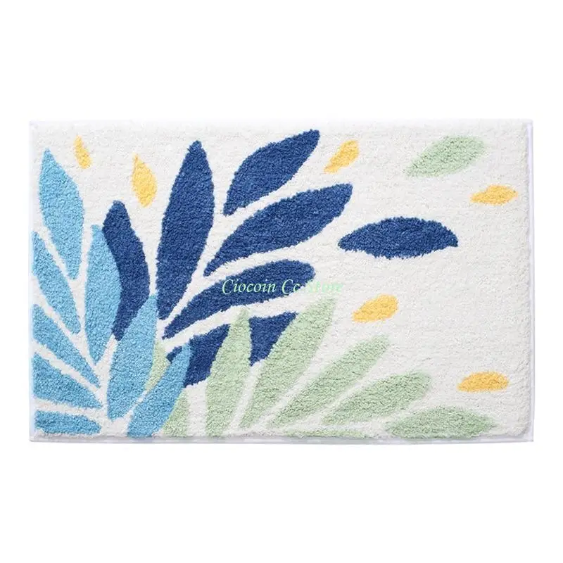 

X90F Rainbow Shaggy Bath Toilet Mat Bathroom Rug Carpet Doormat Non-slip Floor Mat Absorbent Shower Foot Pad Bedroom Decoration